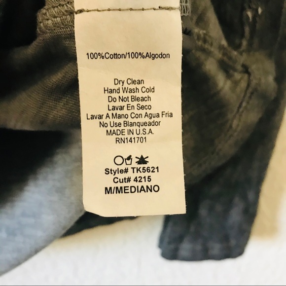 143 Story by lineup M burnout long sleeves ruffled gray shirt - Picture 4 of 6